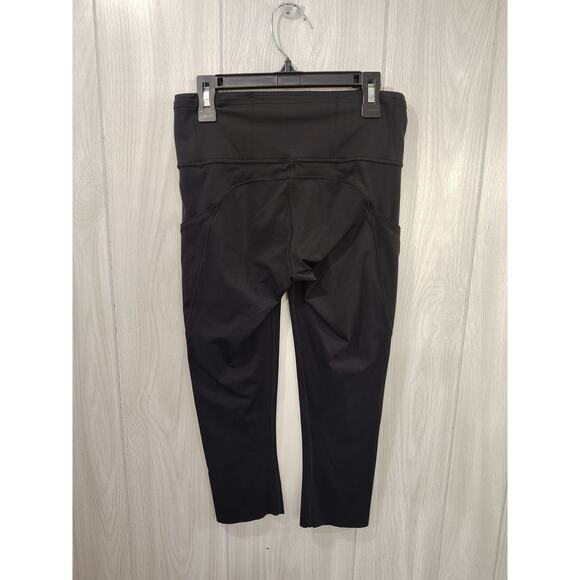 Lululemon Cropped Fast Free Leggings Black Athletic Workout Biker Sport - Picture 2 of 6
